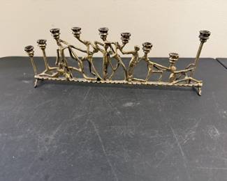 Brutalist Style Brass Menorah 
