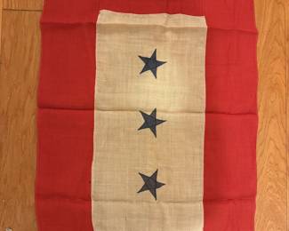 Original U.S. WWl Blue Star
Mother's Service Banner Flag with Three Stars 