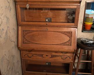 Oak secretary, also show open in another picture.