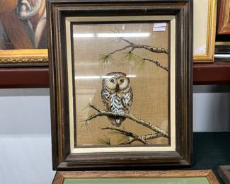 Reverse painting on glass. 