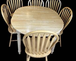 Light Wood Dining Table Chair Set 