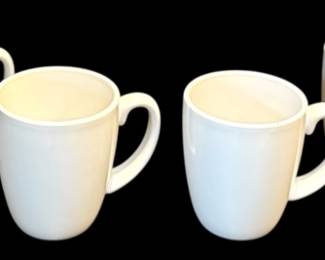 6 Vintage White Corelle Mugs 