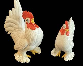 Pair of Rooster Figurines 
