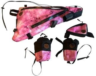 Pink TieDye Bikepacking Bags 