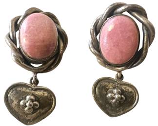 925 Silver Pink Stone Earrings 