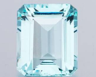Unmounted 18.20 Ct Emerald Cut Aquamarine 