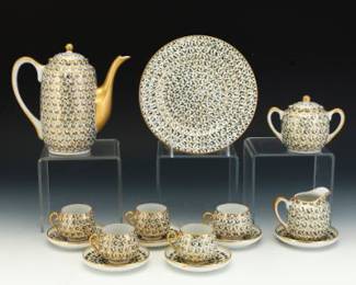 Japanese Kutani Yaki Royal Chrysanthemum Porcelain Tea Service