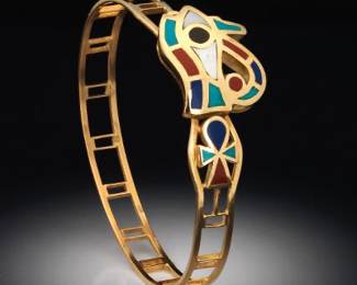 14K MiddleEastern Bracelet With Egyptian Motifs