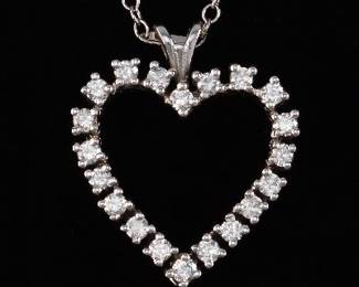 14K Diamond Heart and Chain