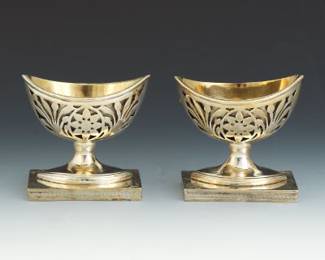 19th Century Continental Silver Salt Cellars