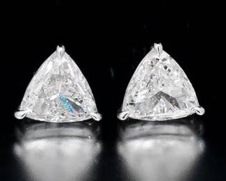18K White Gold and GIA Certified Diamond Earrings