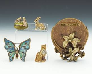 Group of Jay Strongwater Enameled and Jeweled Objects, Five Pieces 