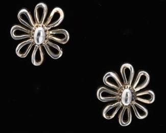 Tiffany Picasso Sterling Flower Earrings 