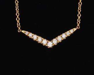 Ladies Gold and Diamond Necklace 