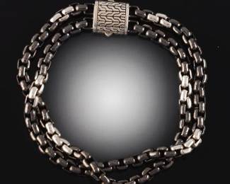 John Hardy Sterling Silver Double Chain Bracelet 