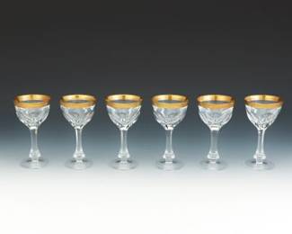 Six Moser Lady Hamilton White Wine Glasses
