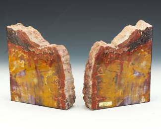  Arizona Petrified Wood Bookends, ca. 160 MYA