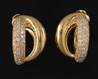 18K Mauboussin Paris Diamond Earrings 