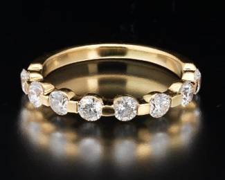 14K Gold and Diamond Half Eternity Band
