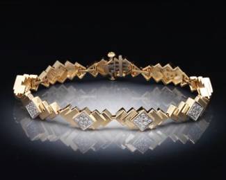 14K Gold and Diamond Bracelet