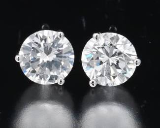 Ladies Pair of Gold and Diamond Ear Studs 