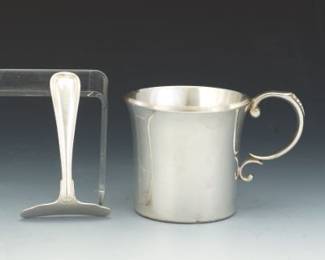 Sterling Silver Baby Cup and Food Pusher