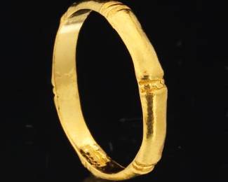 High Carat Gold Bamboo Style Band 