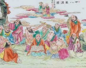 Chinese Porcelain Tile Plaque, by Shining Zhong, Republic Period