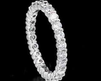 14K White Gold Diamond Eternity Band