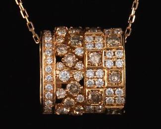 MARIANI 18K Gold and Diamond Slider on Chain 
