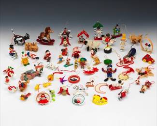 A Collection of Vintage European Wood Christmas Ornaments 