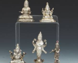 Five Indian Silver Deities