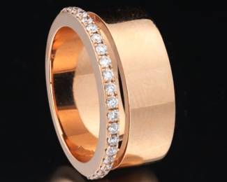 Ladies Gold and Diamond Fashion Band 