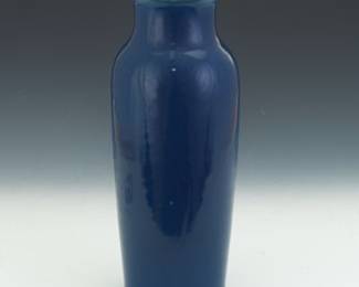 Chinese Porcelain Monochrome Cobalt Blue Sleeve Vase, Qing Dynasty 