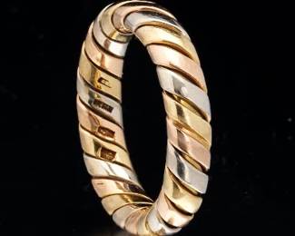 BVLGARI TriColor Gold Tubogas Collection Band 
