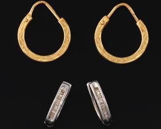 Pair Of Gold Hoop Earrings