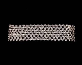 Ladies Exquisite 18K Gold and Diamond NineStrand Bracelet 