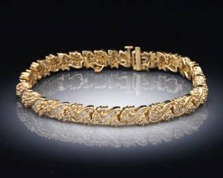 Ladies Gold and Diamond Bracelet 