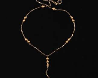 Ladies Gold Lariat Necklace 
