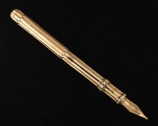 Tiffany Co. Antique Gold Shell on Mix Metals Retractable Ink Pen and Pencil 