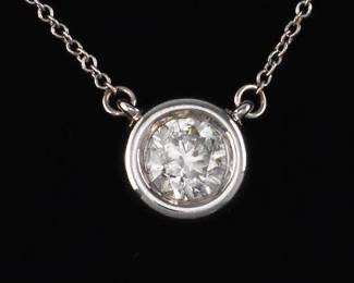 14K White Gold Diamond Necklace