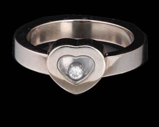 Chopard 18K Gold and Diamond Happy Diamond Heart Ring 