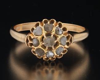 Ladies Antique Gold and Diamond Ring 