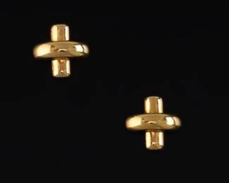 Tiffany Co. Pair of 18K Gold Cross Stitch Ear Studs