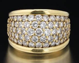 Hose Hess Gold and Diamond Dome Ring 