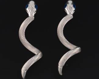 18K Italian Serpent Form Earrings