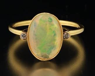 18K Yellow Gold Opal Ring