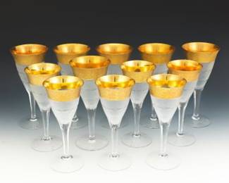 Moser Splendid Gold Water Goblets