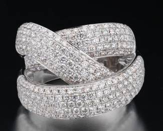 Ladies Gold and Diamond Fashion Abstract Design Ring 