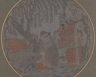 Pair of Chinese Silk Embroidery Framed Panels